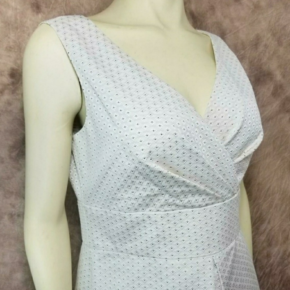 Talbots Pleated Geometric Pattern A-Line Dress - image 2